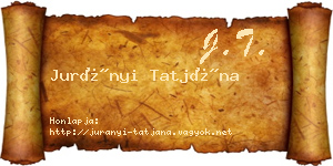 Jurányi Tatjána névjegykártya